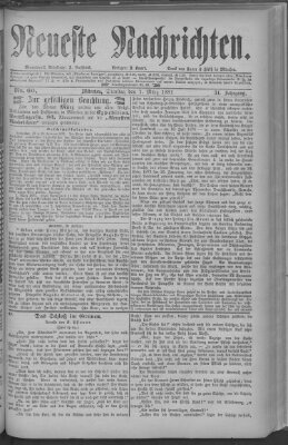 Neueste Nachrichten (Münchner neueste Nachrichten) Dienstag 1. März 1881