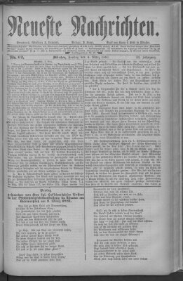 Neueste Nachrichten (Münchner neueste Nachrichten) Freitag 4. März 1881