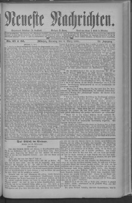 Neueste Nachrichten (Münchner neueste Nachrichten) Sonntag 6. März 1881