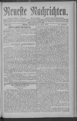 Neueste Nachrichten (Münchner neueste Nachrichten) Mittwoch 23. März 1881