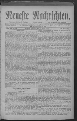 Neueste Nachrichten (Münchner neueste Nachrichten) Sonntag 3. April 1881