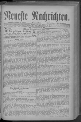 Neueste Nachrichten (Münchner neueste Nachrichten) Mittwoch 27. April 1881