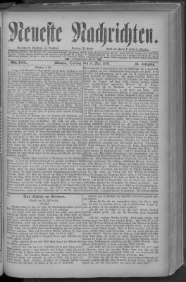 Neueste Nachrichten (Münchner neueste Nachrichten) Dienstag 3. Mai 1881