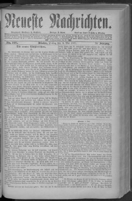 Neueste Nachrichten (Münchner neueste Nachrichten) Freitag 6. Mai 1881