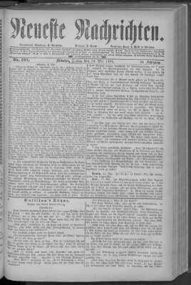 Neueste Nachrichten (Münchner neueste Nachrichten) Freitag 13. Mai 1881