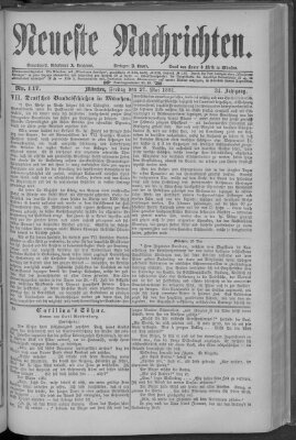 Neueste Nachrichten (Münchner neueste Nachrichten) Freitag 27. Mai 1881