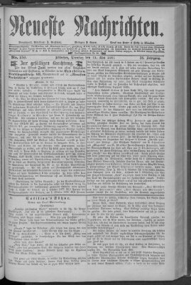 Neueste Nachrichten (Münchner neueste Nachrichten) Dienstag 31. Mai 1881