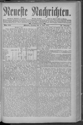 Neueste Nachrichten (Münchner neueste Nachrichten) Samstag 4. Juni 1881