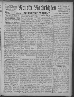 Neueste Nachrichten und Münchener Anzeiger (Münchner neueste Nachrichten) Samstag 10. Februar 1883