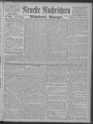 Neueste Nachrichten und Münchener Anzeiger (Münchner neueste Nachrichten) Freitag 30. März 1883