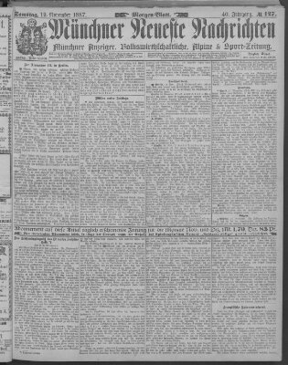 Münchner neueste Nachrichten Samstag 19. November 1887