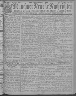 Münchner neueste Nachrichten Samstag 3. Dezember 1887