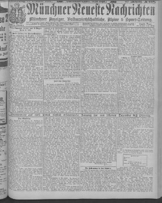 Münchner neueste Nachrichten Donnerstag 15. Dezember 1887