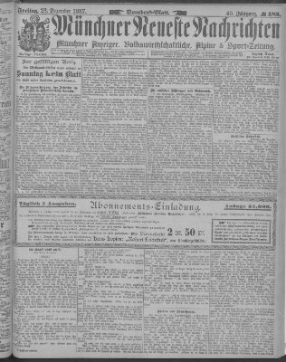 Münchner neueste Nachrichten Freitag 23. Dezember 1887