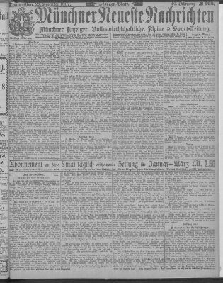 Münchner neueste Nachrichten Donnerstag 29. Dezember 1887