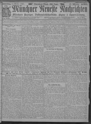 Münchner neueste Nachrichten Donnerstag 6. Oktober 1887