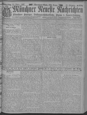 Münchner neueste Nachrichten Donnerstag 20. Oktober 1887