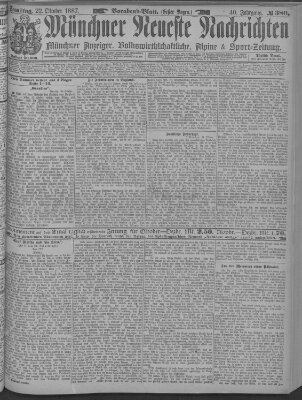 Münchner neueste Nachrichten Samstag 22. Oktober 1887