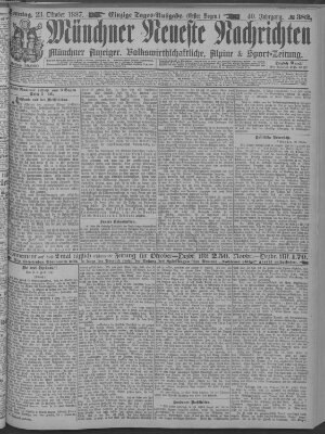 Münchner neueste Nachrichten Sonntag 23. Oktober 1887