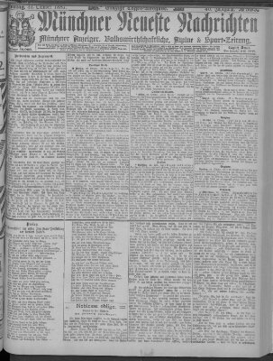 Münchner neueste Nachrichten Montag 31. Oktober 1887