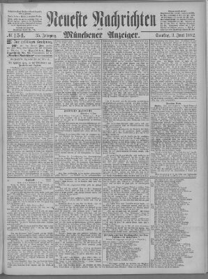 Neueste Nachrichten und Münchener Anzeiger (Münchner neueste Nachrichten) Samstag 3. Juni 1882