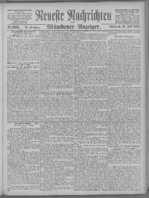 Neueste Nachrichten und Münchener Anzeiger (Münchner neueste Nachrichten) Mittwoch 26. Juli 1882