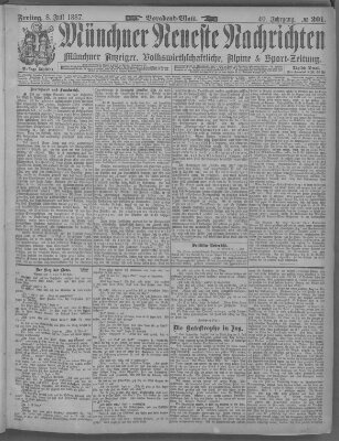 Münchner neueste Nachrichten Freitag 8. Juli 1887