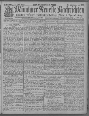 Münchner neueste Nachrichten Donnerstag 14. Juli 1887