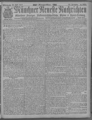 Münchner neueste Nachrichten Mittwoch 20. Juli 1887