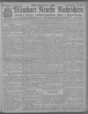 Münchner neueste Nachrichten Mittwoch 27. Juli 1887