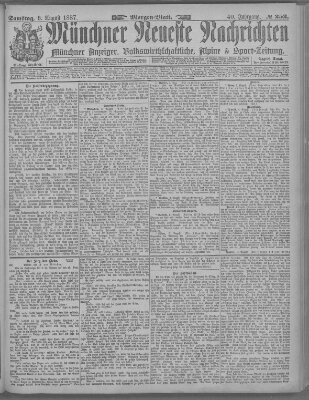 Münchner neueste Nachrichten Samstag 6. August 1887