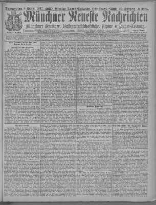 Münchner neueste Nachrichten Donnerstag 8. September 1887