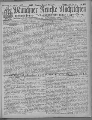 Münchner neueste Nachrichten Montag 12. September 1887