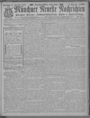 Münchner neueste Nachrichten Samstag 24. September 1887