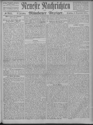 Neueste Nachrichten und Münchener Anzeiger (Münchner neueste Nachrichten) Samstag 6. Dezember 1884