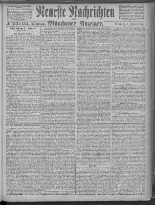 Neueste Nachrichten und Münchener Anzeiger (Münchner neueste Nachrichten) Sonntag 1. Juni 1884