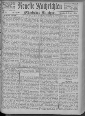 Neueste Nachrichten und Münchener Anzeiger (Münchner neueste Nachrichten) Sonntag 9. August 1885