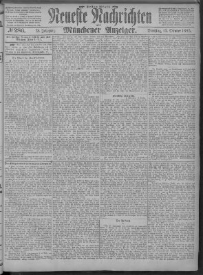 Neueste Nachrichten und Münchener Anzeiger (Münchner neueste Nachrichten) Dienstag 13. Oktober 1885