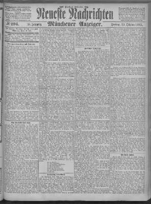 Neueste Nachrichten und Münchener Anzeiger (Münchner neueste Nachrichten) Freitag 23. Oktober 1885