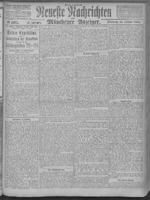 Neueste Nachrichten und Münchener Anzeiger (Münchner neueste Nachrichten) Mittwoch 28. Oktober 1885