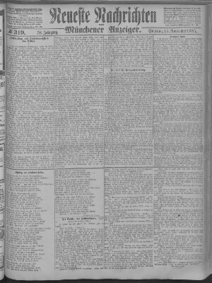 Neueste Nachrichten und Münchener Anzeiger (Münchner neueste Nachrichten) Sonntag 15. November 1885