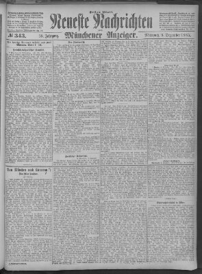 Neueste Nachrichten und Münchener Anzeiger (Münchner neueste Nachrichten) Mittwoch 9. Dezember 1885