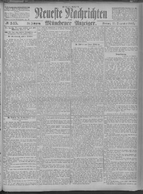 Neueste Nachrichten und Münchener Anzeiger (Münchner neueste Nachrichten) Freitag 11. Dezember 1885