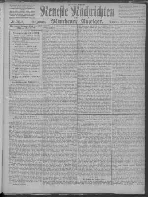 Neueste Nachrichten und Münchener Anzeiger (Münchner neueste Nachrichten) Dienstag 29. Dezember 1885