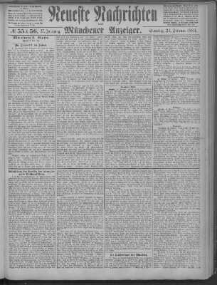 Neueste Nachrichten und Münchener Anzeiger (Münchner neueste Nachrichten) Sonntag 24. Februar 1884