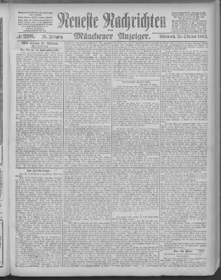 Neueste Nachrichten und Münchener Anzeiger (Münchner neueste Nachrichten) Mittwoch 25. Oktober 1882