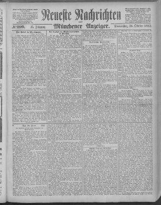 Neueste Nachrichten und Münchener Anzeiger (Münchner neueste Nachrichten) Donnerstag 26. Oktober 1882