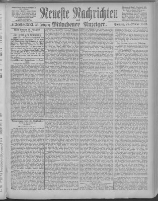 Neueste Nachrichten und Münchener Anzeiger (Münchner neueste Nachrichten) Sonntag 29. Oktober 1882