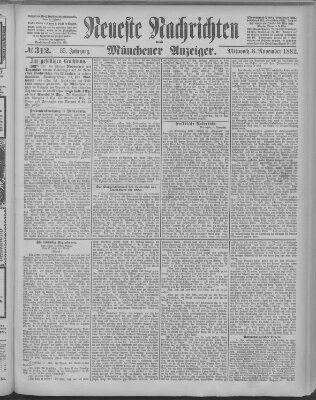 Neueste Nachrichten und Münchener Anzeiger (Münchner neueste Nachrichten) Mittwoch 8. November 1882