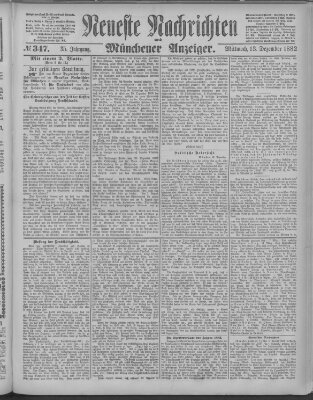 Neueste Nachrichten und Münchener Anzeiger (Münchner neueste Nachrichten) Mittwoch 13. Dezember 1882